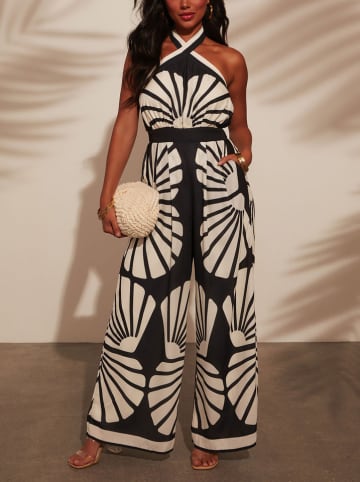 Milan Kiss Jumpsuit in Schwarz/ Creme