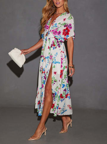 Milan Kiss Jurk wit/groen/blauw