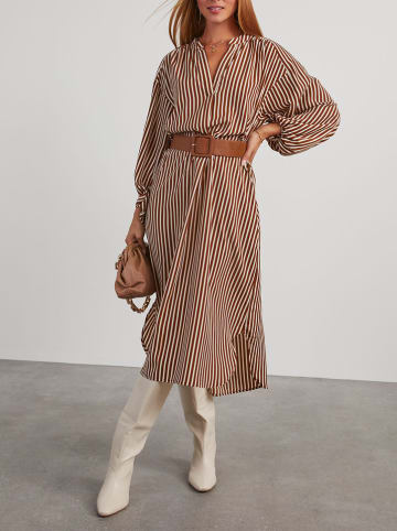 Milan Kiss Sukienka w kolorze brązowo-kremowym