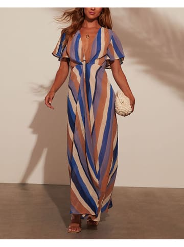 Milan Kiss Kleid in Blau/ Camel