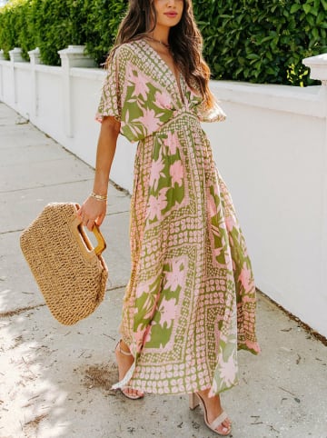 Milan Kiss Kleid in Grün/ Rosa