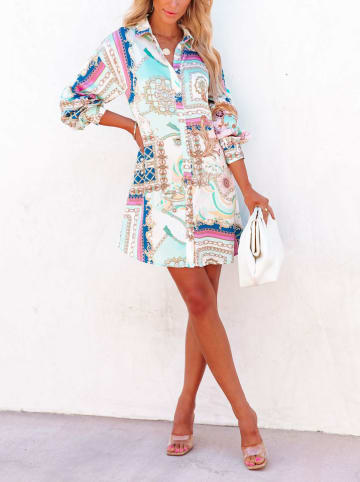 Milan Kiss Jurk wit/blauw/roze