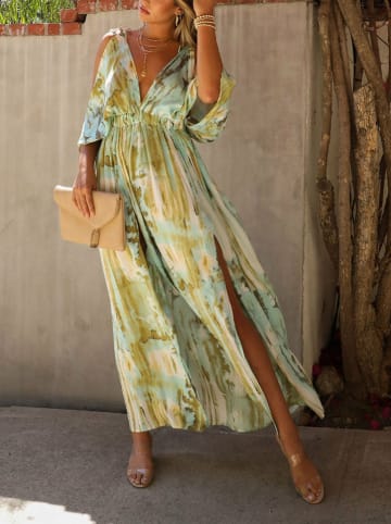 Milan Kiss Jurk groen/lichtblauw