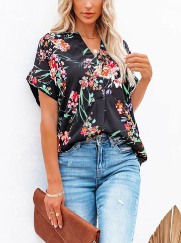 Milan Kiss Bluse in Schwarz/ Bunt