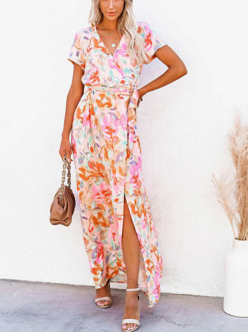 Milan Kiss Kleid in Beige/ Rosa/ Orange