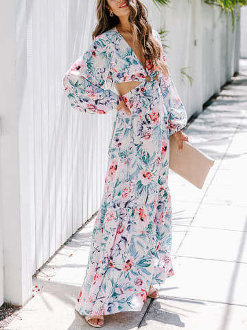 Milan Kiss Kleid in Creme/ Blau/ Rosa