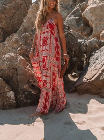 Milan Kiss Kleid in Rot/ Hellblau