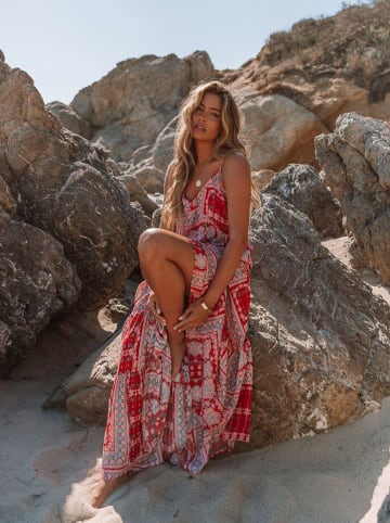 Milan Kiss Kleid in Rot/ Hellblau