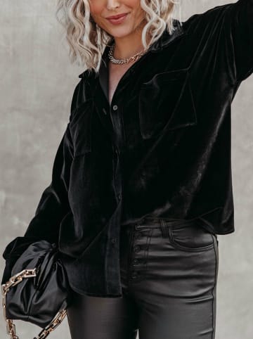 Milan Kiss Aksamitna koszula w kolorze czarnym