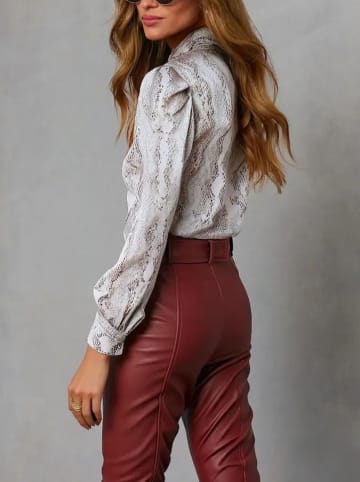 Milan Kiss Bluse in Creme/ Braun