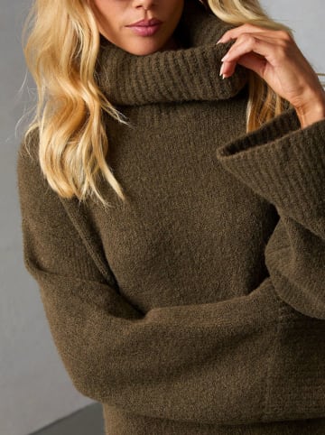 Milan Kiss Sukienka dzianinowa w kolorze khaki