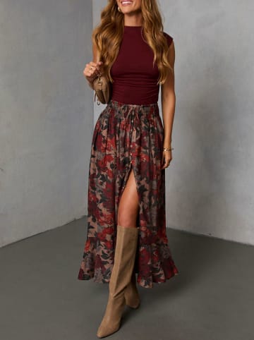 Milan Kiss Rok oudroze/rood/zwart