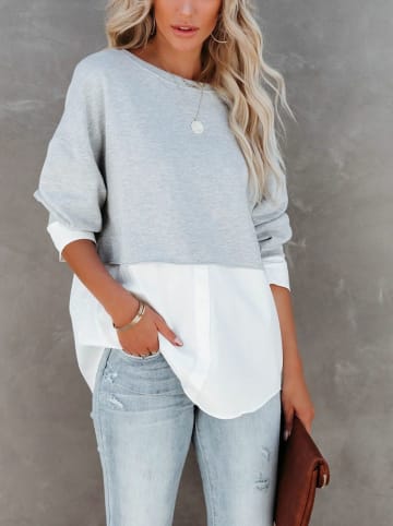 Milan Kiss Trui lichtgrijs/wit