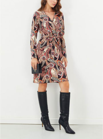 Milan Kiss Jurk zwart/crème/rood