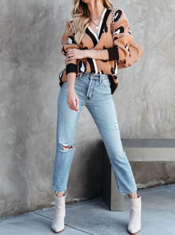 Milan Kiss Kardigan w kolorze karmelowo-czarnym