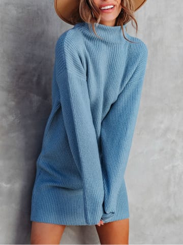 Milan Kiss Sukienka dzianinowa w kolorze błękitnym