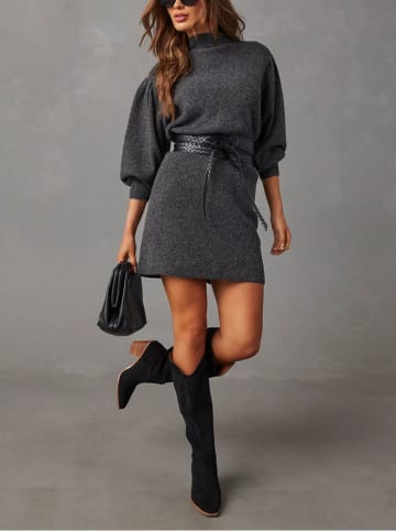 Milan Kiss Sukienka dzianinowa w kolorze antracytowym