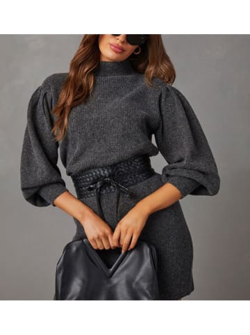 Milan Kiss Sukienka dzianinowa w kolorze antracytowym