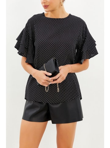Milan Kiss Bluse in Schwarz/ Weiß