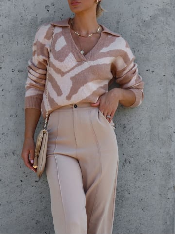 Milan Kiss Trui lichtbruin/crème