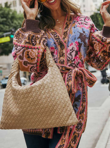 Milan Kiss Vest bruin/lichtblauw/roze