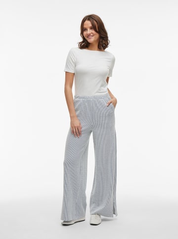 Vila Spodnie "Striple" w kolorze antracytowo-białym