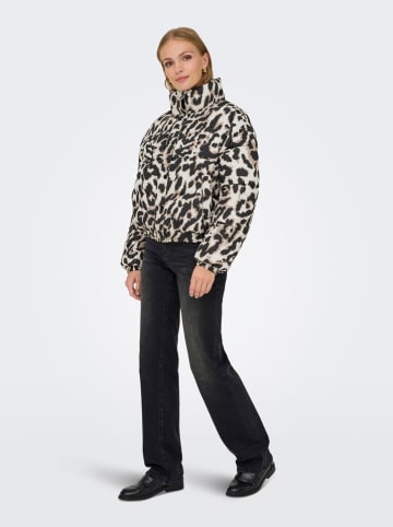 JDY Steppjacke in Beige/ Hellbraun/ Schwarz