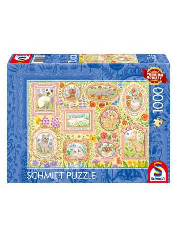 Schmidt Spiele 1000tlg. Puzzle "Adelige Katzen in Blütenpracht"