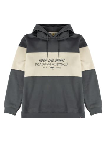 Roadsign Hoodie in Anthrazit/ Beige