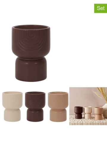 Ethnical Life 3-delige set: kaarsen beige/lichtbruin/bruin - 3x 170 g