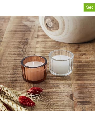 Ethnical Life 8er-Set: Duftkerzen in Braun/ Transparent - 8x 20 g