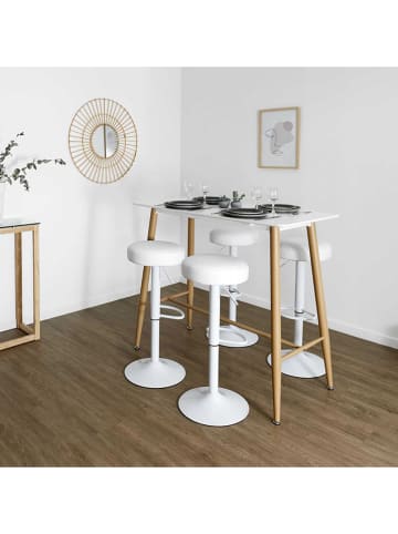 Ethnical Life Hocker barowy w kolorze białym