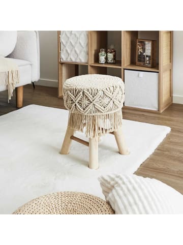 Ethnical Life Hocker w kolorze beżowym - wys. 32 x 42 cm