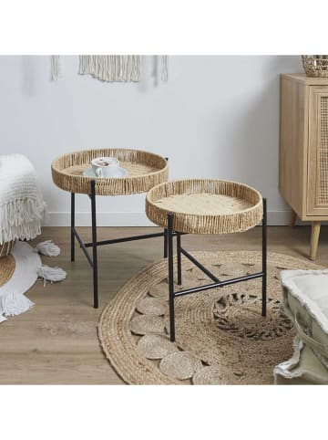 Ethnical Life Set van twee tafels "Pampa" lichtbruin/zwart
