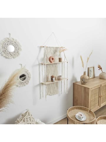 Ethnical Life Regał ścienny "Boho" w kolorze kremowym - 50 x 85 x 13 cm