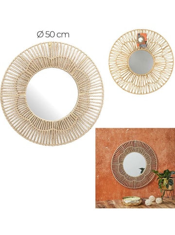 Ethnical Life Lustro "Mirage" w kolorze beżowym - Ø 50 cm