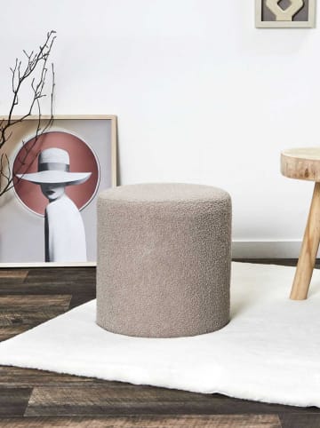 THE HOME DECO FACTORY Pouf in Taupe - (H)35 x  Ø 35 cm