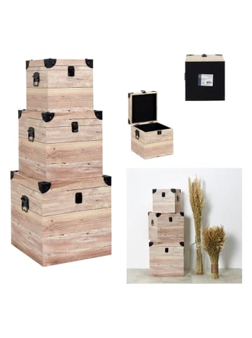 Ethnical Life 3-delige set: opbergkisten lichtbruin