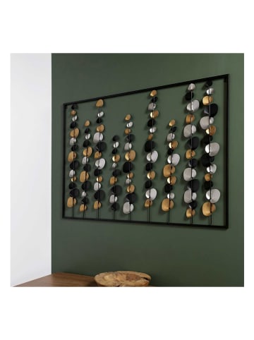 Ethnical Life Wanddekoration in Schwarz/ Gold/ Silber - (B)100 x (H)70 cm