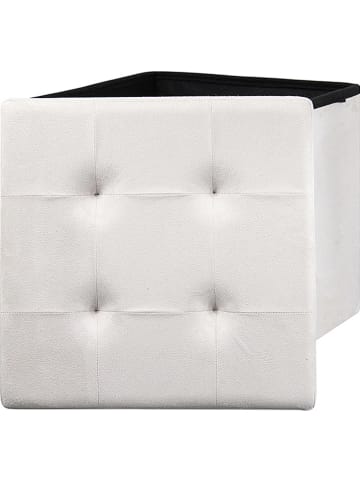 Ethnical Life Aufbewahrungshocker in Weiß - (B)37,5 x (H)37,5 x (T)37,5 cm