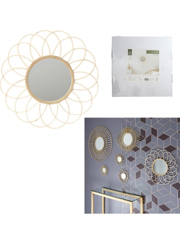 THE HOME DECO FACTORY Lustro ścienne w kolorze beżowym - Ø 56 cm