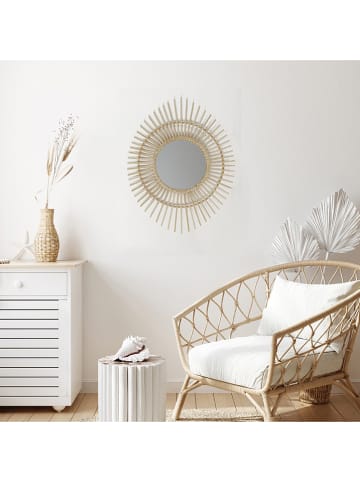 THE HOME DECO FACTORY Lustro ścienne w kolorze beżowym - Ø 58 cm