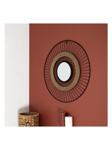 Ethnical Life Lustro ścienne w kolorze czarnym - Ø 60 cm