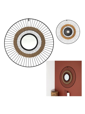Ethnical Life Lustro ścienne w kolorze czarnym - Ø 60 cm