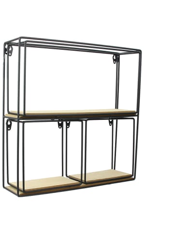 Ethnical Life 4er-Set: Wandregale in Schwarz/ Natur