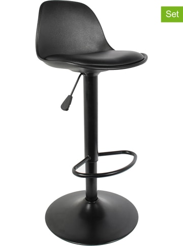 THE HOME DECO FACTORY Hockery barowe (2 szt.) "Isak" w kolorze czarnym - wys. 104 cm