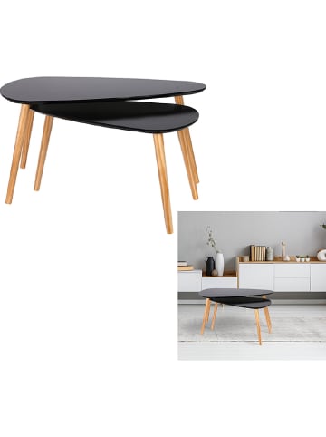 Ethnical Life Zweisatztisch in Schwarz/ Natur