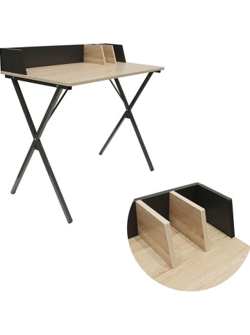 The Home Deco Kids Bureau naturel/zwart - (B)90 x (H)84 x (D)50 cm