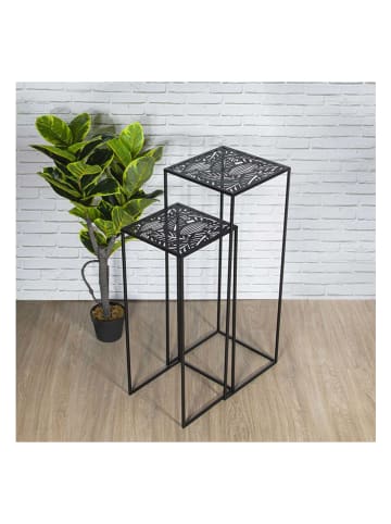 Ethnical Life 2-delige set: bijzettafels zwart