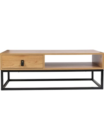 THE HOME DECO FACTORY Salontafel "Abbott" naturel/zwart - (B)100 x (H)36 x (D)50 cm